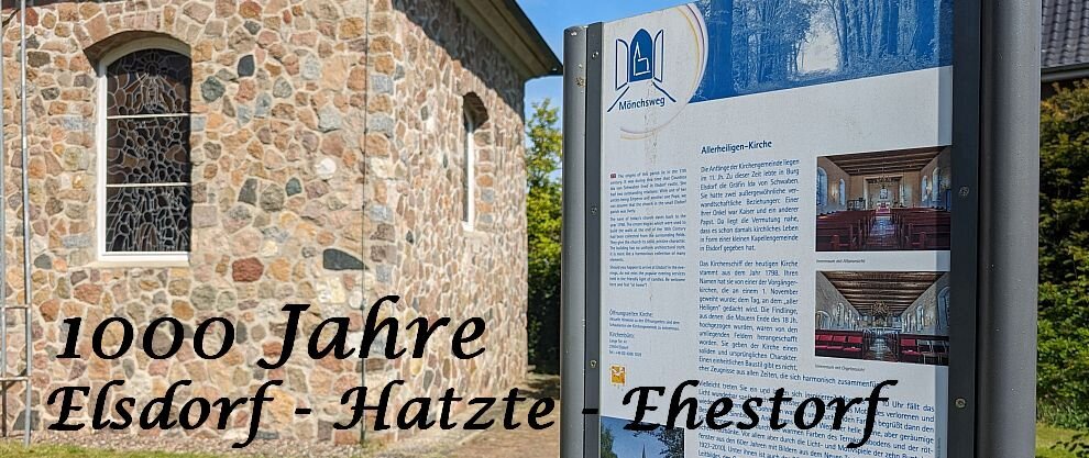 Kirche Elsdorf mit Text 1000 Jahre Elsdorf - Hatzte - Ehestorf Kirche Elsdorf mit Text 1000 Jahre Elsdorf - Hatzte - Ehestorf